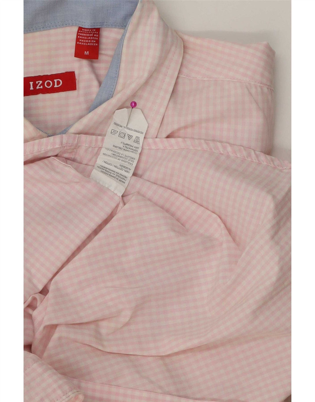 Chemise Homme Izod Coton Vichy Rose Moyen