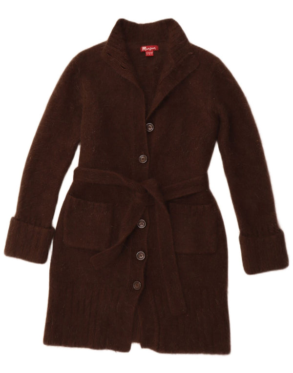 MONSOON Cardigan long pour femme en laine d'agneau marron moyen UK 12