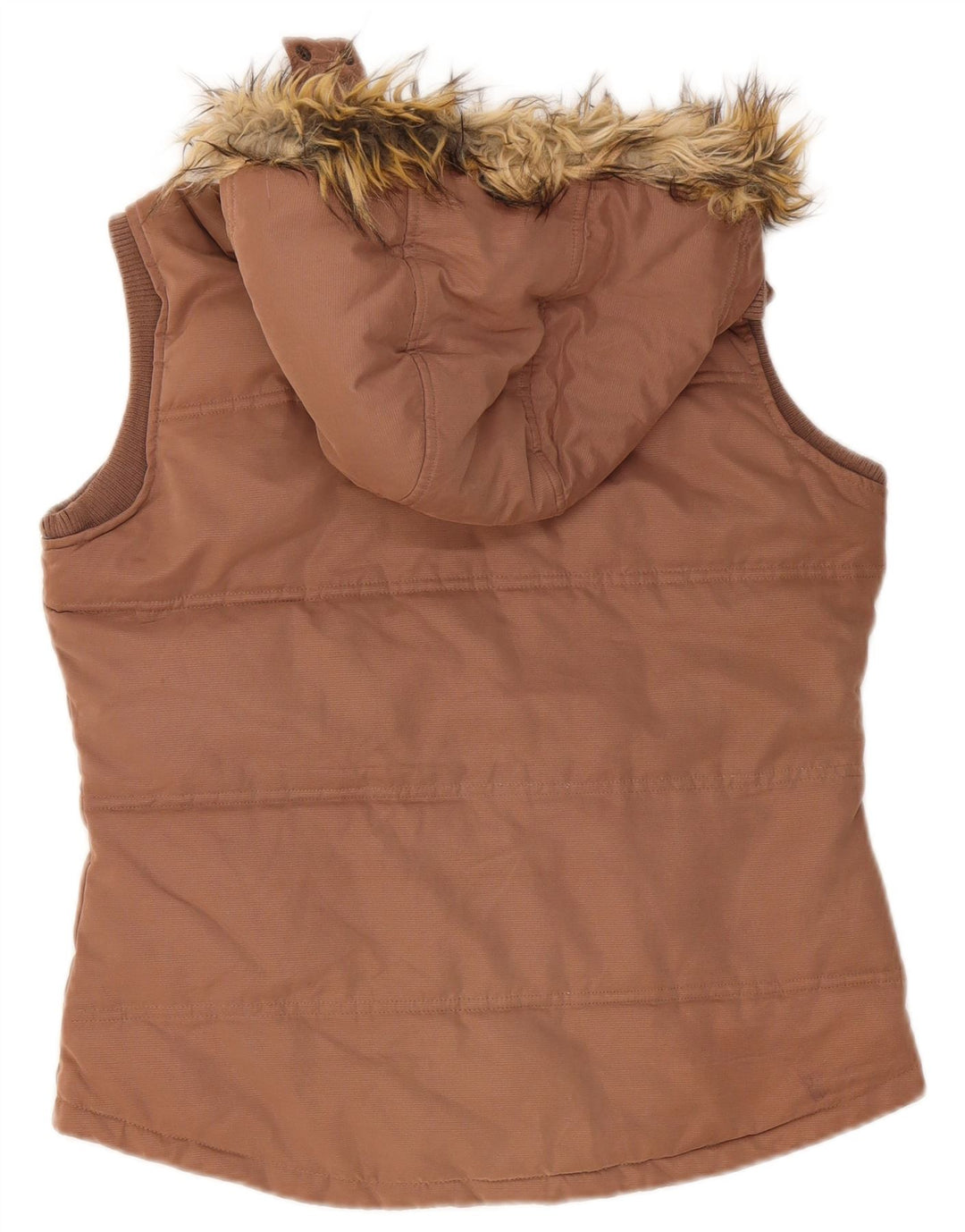 Fat Face Gilet rembourré à capuche pour femme UK 12 Marron moyen Polyester
