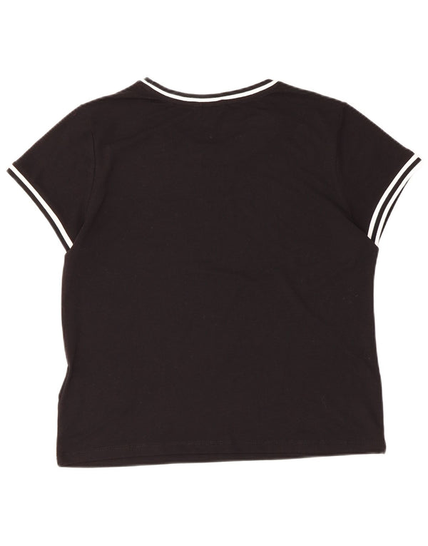 Guess T-Shirt Femme Top UK 14 Large Noir Polyester