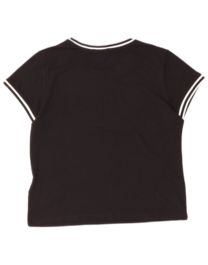 Guess T-Shirt Femme Top UK 14 Large Noir Polyester