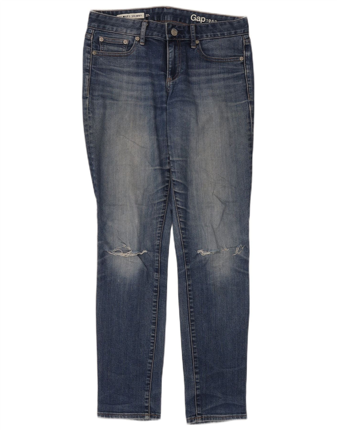 Gap Jean skinny régulier effet vieilli W27 L32 bleu coton pour femme