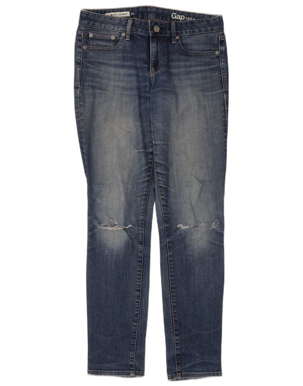 Gap Jean skinny régulier effet vieilli W27 L32 bleu coton pour femme