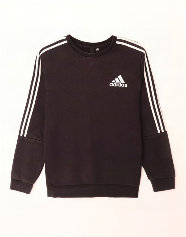 Adidas Sweat-shirt pour homme en coton noir Taille L