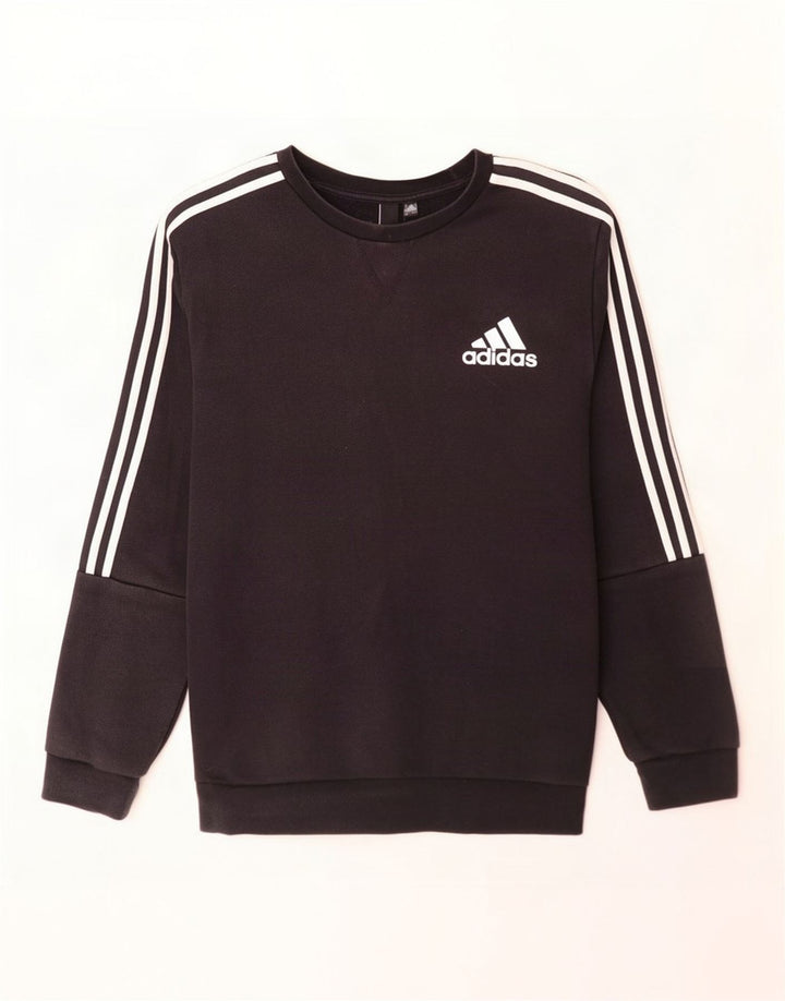 Adidas Sweat-shirt pour homme en coton noir Taille L