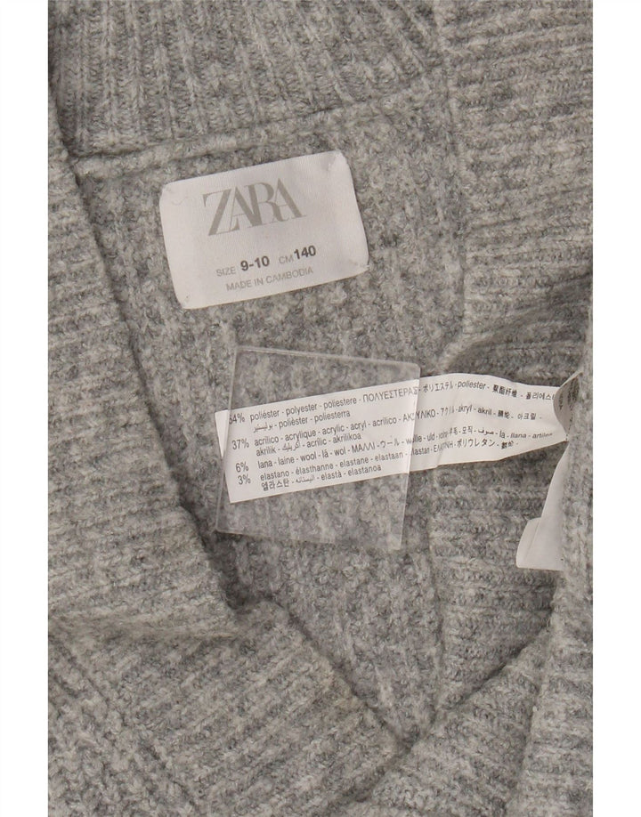 Zara Cardigan Fille 9-10 ans Gris Polyester