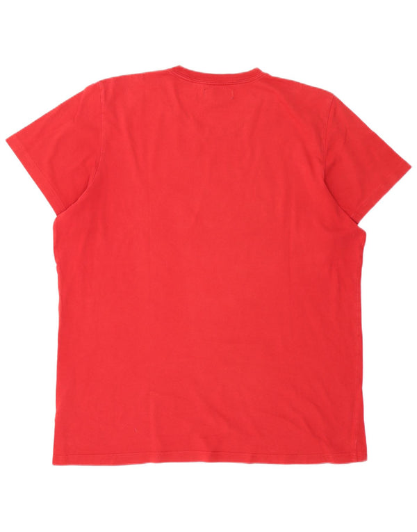 Adidas Mens Graphic T-Shirt Top XL Rouge Coton