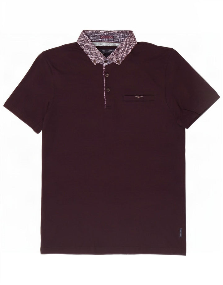 Ted Baker Polo homme taille 4 grand marron tacheté coton