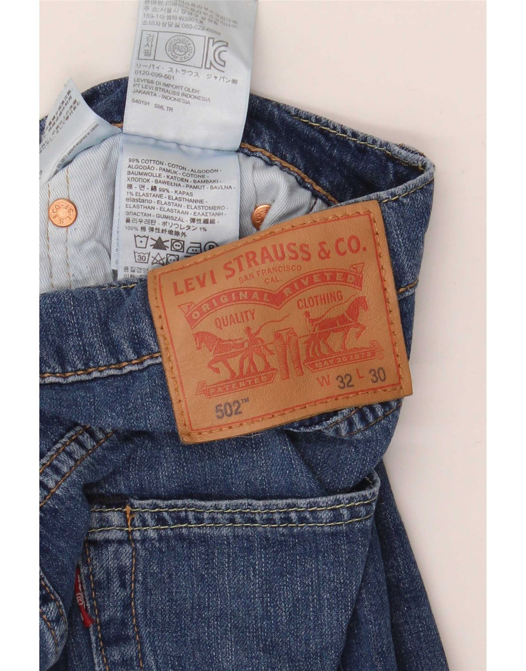 Levi's Jean 502 Tapered Homme Bleu Coton W32 L30