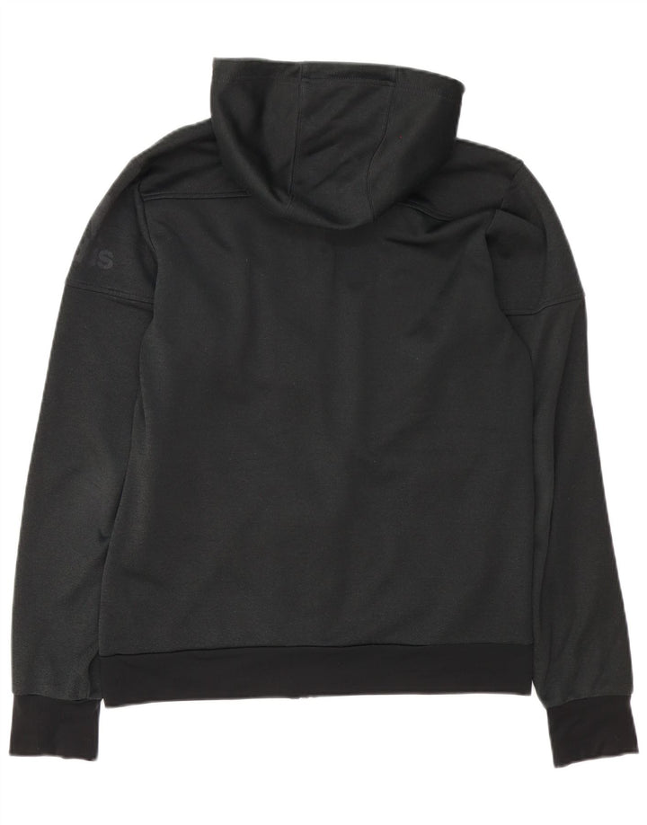 Adidas Pull à capuche zippé pour homme en polyester noir moyen