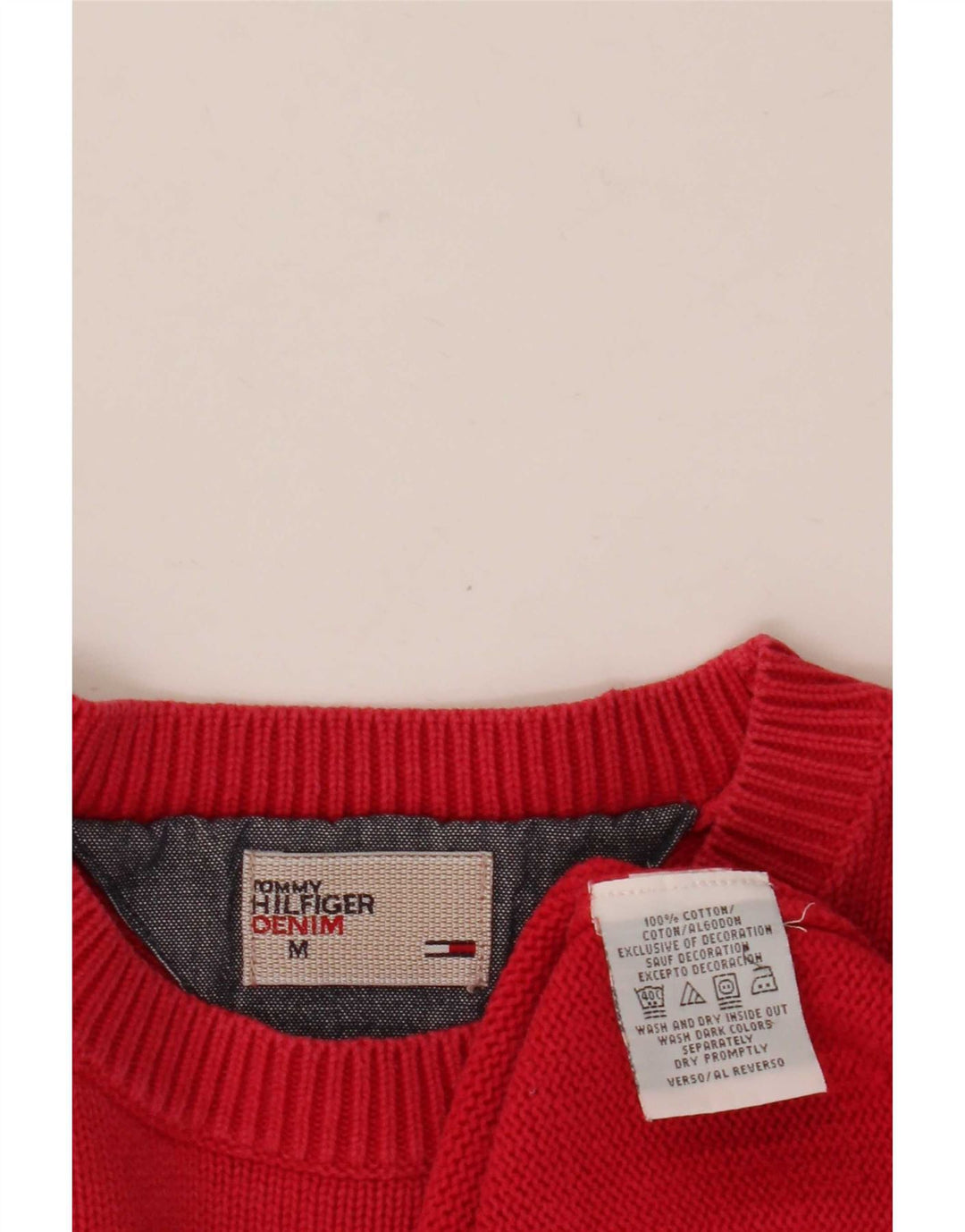 Tommy Hilfiger Pull Ras du Cou Homme Rouge Moyen Coton