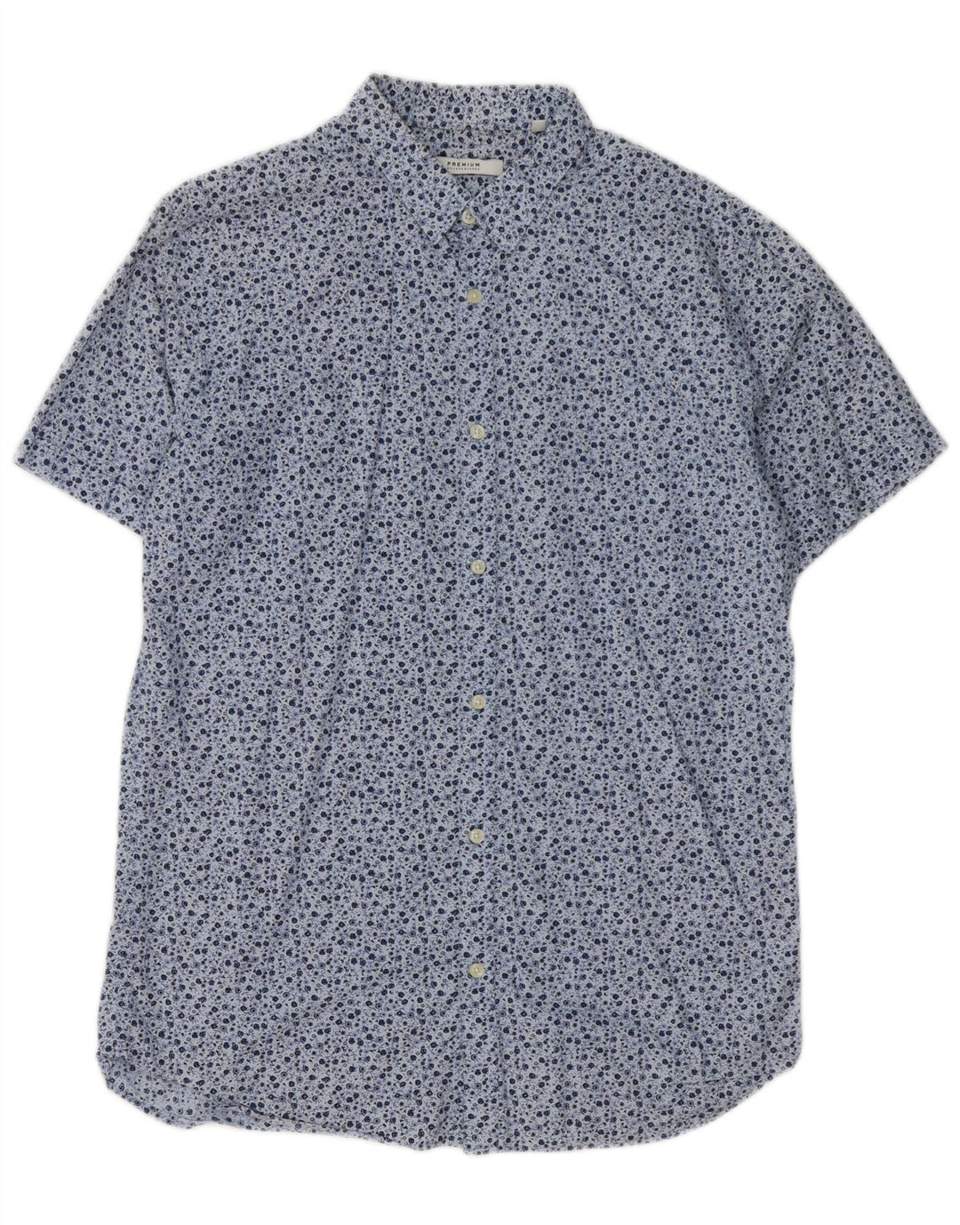 JACK & JONES Chemise à Manches Courtes Homme Grand Bleu Floral Coton