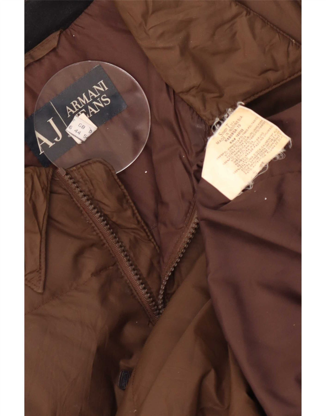 Armani Veste matelassée homme UK 44 2XL Marron Polyamide