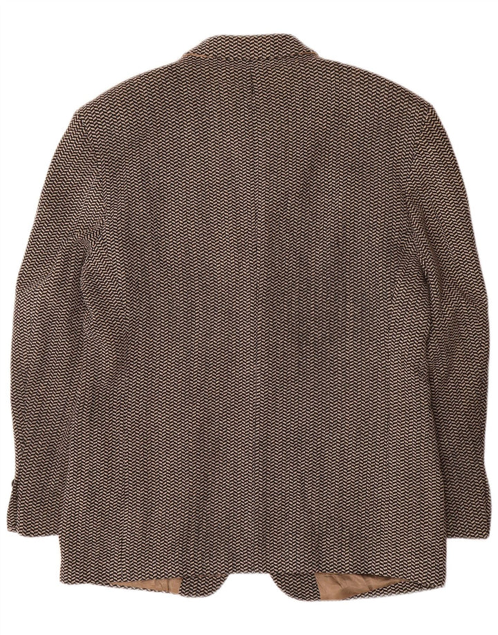 Ferre Veste Blazer 3 Boutons Homme IT 52 XL Laine à Chevrons Marron