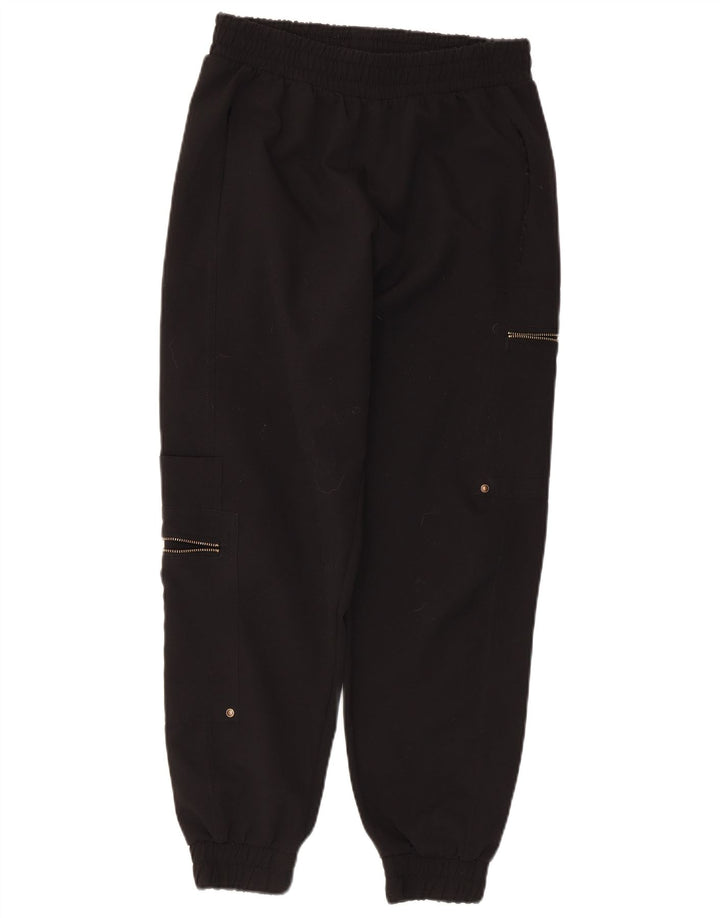 Zara Pantalon de survêtement cargo pour femme UK 8 Small Noir