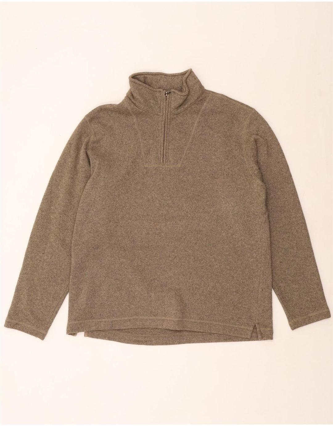 EDDIE BAUER Sweat-shirt à col zippé pour homme Large Marron Polyester