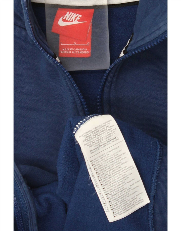 Nike Pull à capuche zippé pour homme en coton bleu marine Taille L
