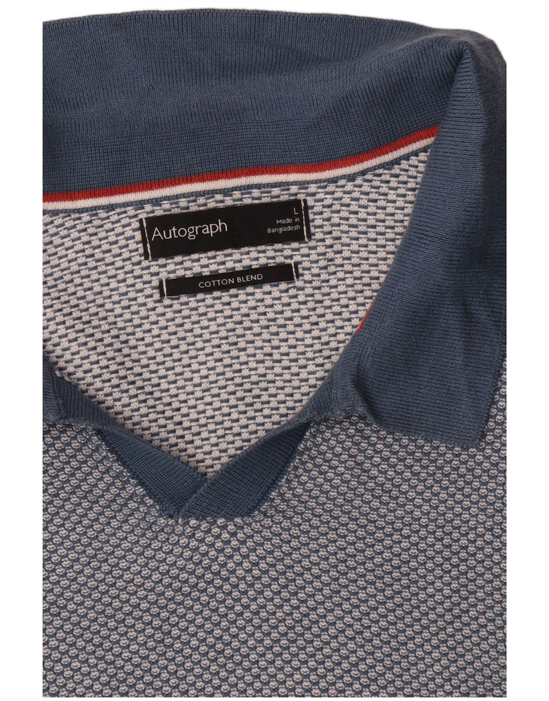 Marks & Spencer Pull à col polo autographe pour hommes, grand bleu