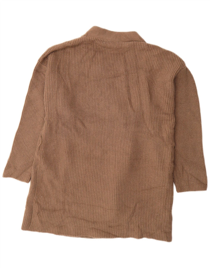 ZARA Cardigan ouvert surdimensionné pour femme UK 14 Marron moyen