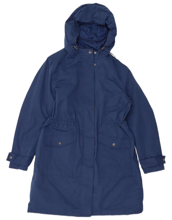 Hobbs Manteau coupe-vent à capuche coupe régulière pour femme UK 12 Bleu moyen