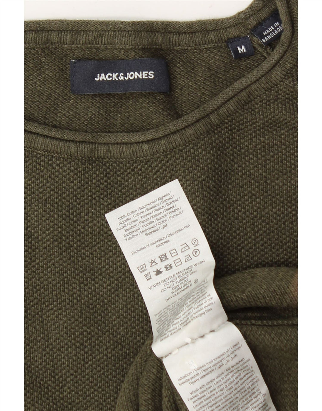 Jack & Jones Pull Col Rond Homme Vert Moyen Coton