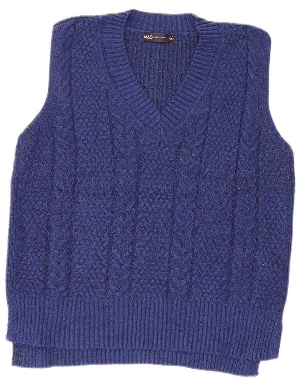 Marks & Spencer Débardeur coupe décontractée pour femme UK 14 Bleu moyen moucheté