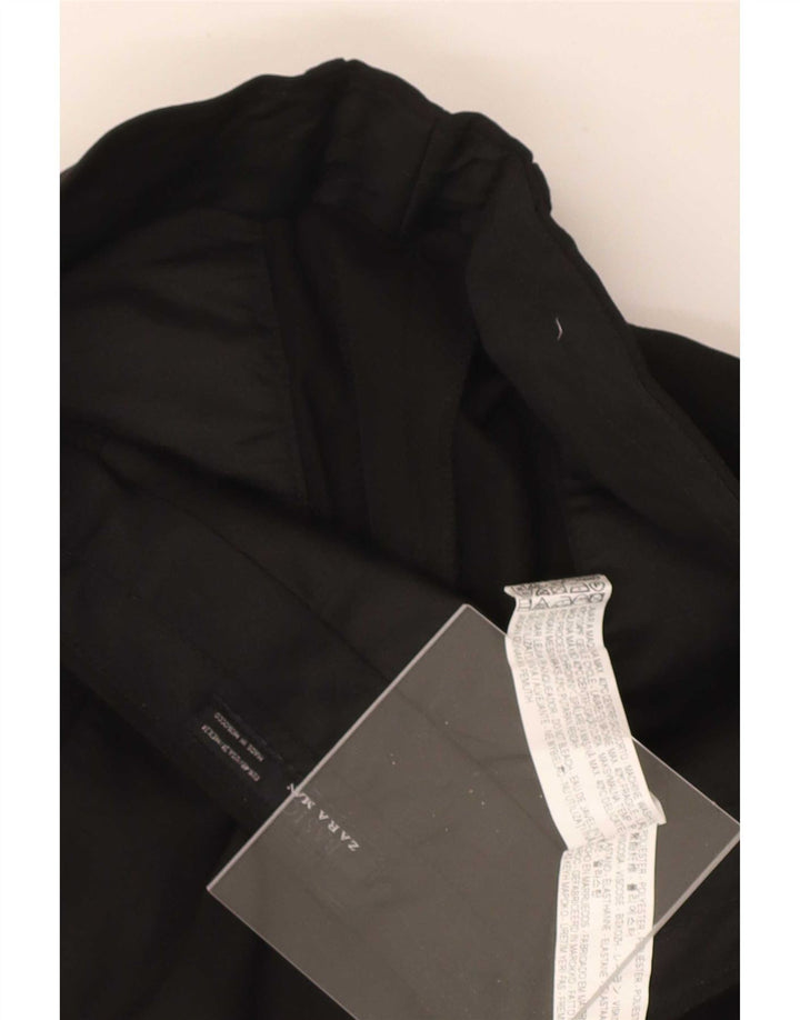 Zara Pantalon de costume droit pour femme EU 40 Medium W31 L29 Noir Polyester