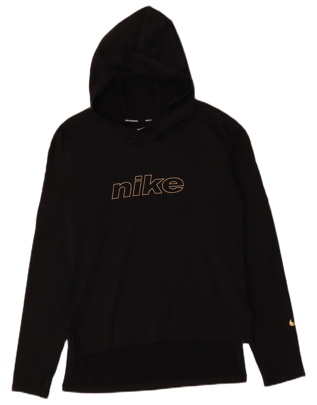 Nike Femme Dri Fit Graphic Sweat à capuche surdimensionné UK 10 Petit Noir