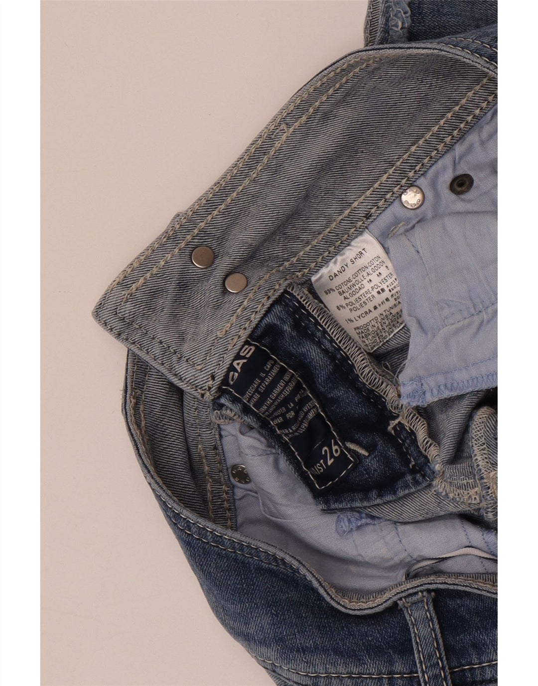 GUESS Short en Jean Femme W26 Petit Bleu Coton