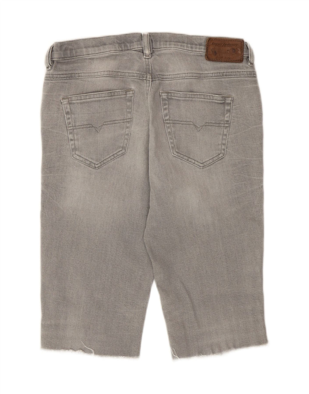 Diesel Femmes Belthy Distressed Denim Shorts W27 Petit Gris Coton