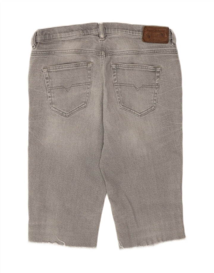 Diesel Femmes Belthy Distressed Denim Shorts W27 Petit Gris Coton