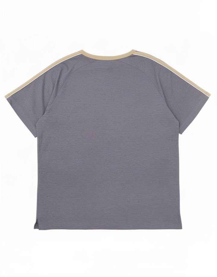 Asics T-Shirt Homme Bleu Moyen Colourblock Cotton