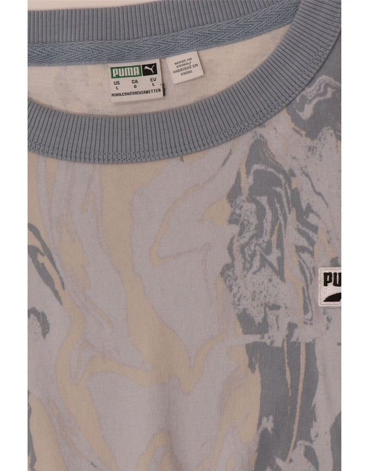 PUMA Robe trapèze à motif abstrait pour femme UK 46 Large Gris Colorblock