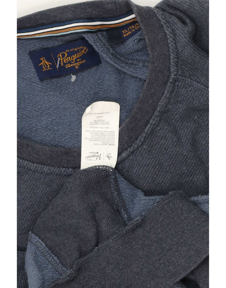 Penguin Sweat-Shirt Graphique Homme XL Bleu Marine Coton