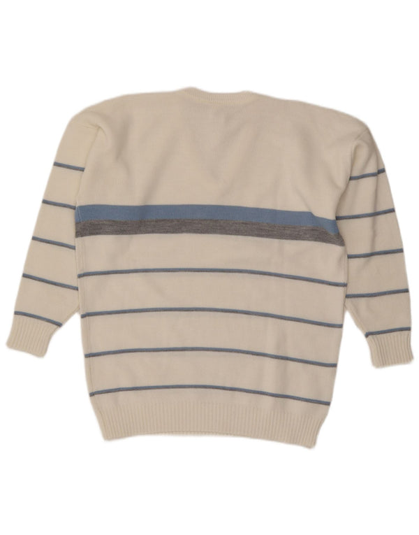 St. Bernard Pull col V pour homme UK 42 Large Blanc Colorblock