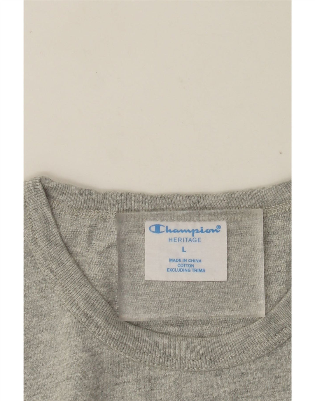 CHAMPION Homme Heritage T-Shirt Top Large Gris Moucheté Coton