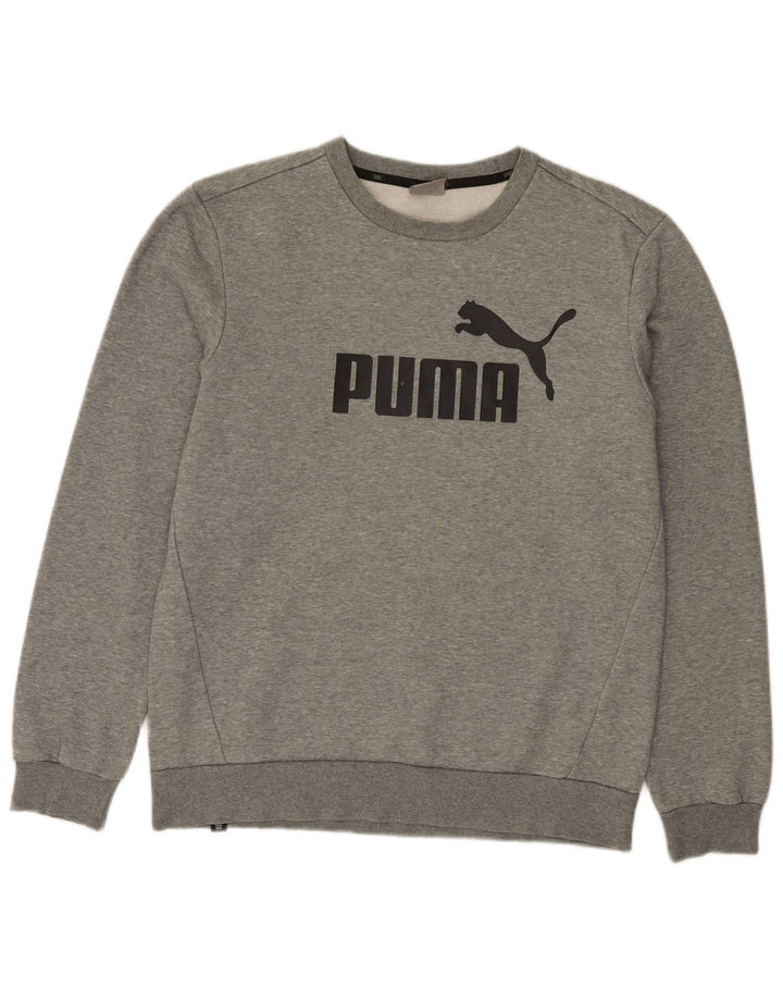 Puma Sweat-Shirt Graphique Homme Gris Moyen Moucheté Coton