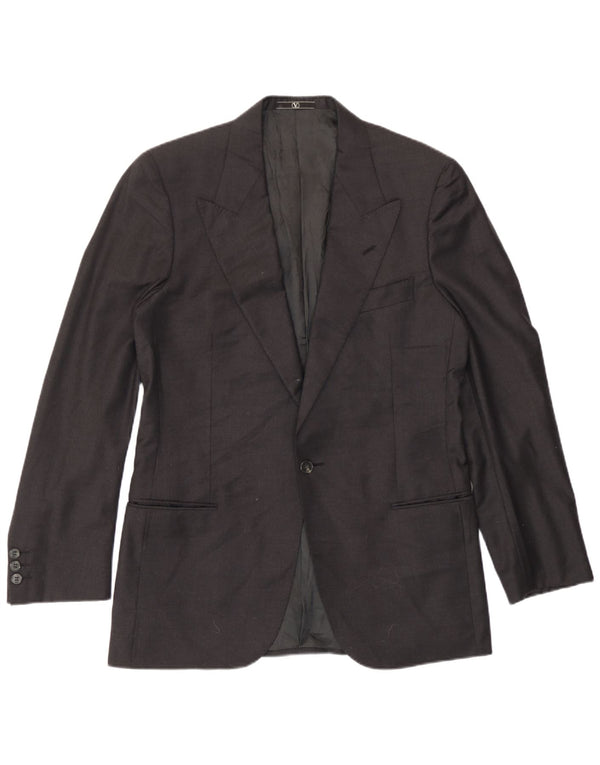 Valentino Veste Blazer 1 Bouton Homme IT 48 Gris Moyen Laine Vierge