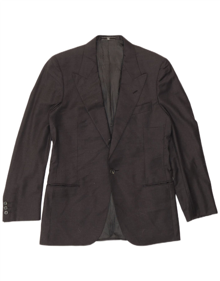 Valentino Veste Blazer 1 Bouton Homme IT 48 Gris Moyen Laine Vierge