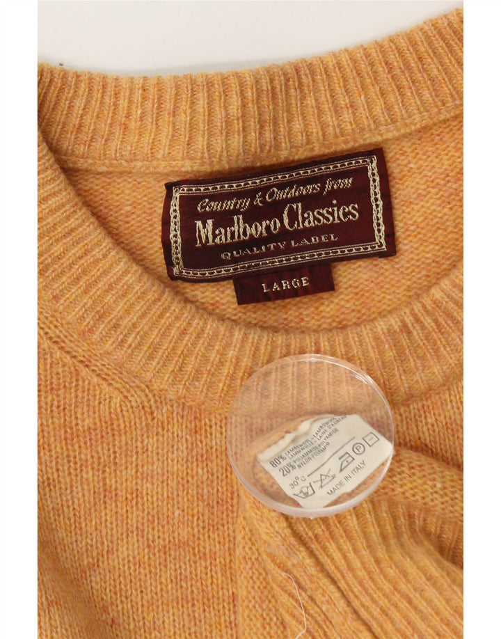 Marlboro Classics Pull à col rond pour homme en laine orange Taille L