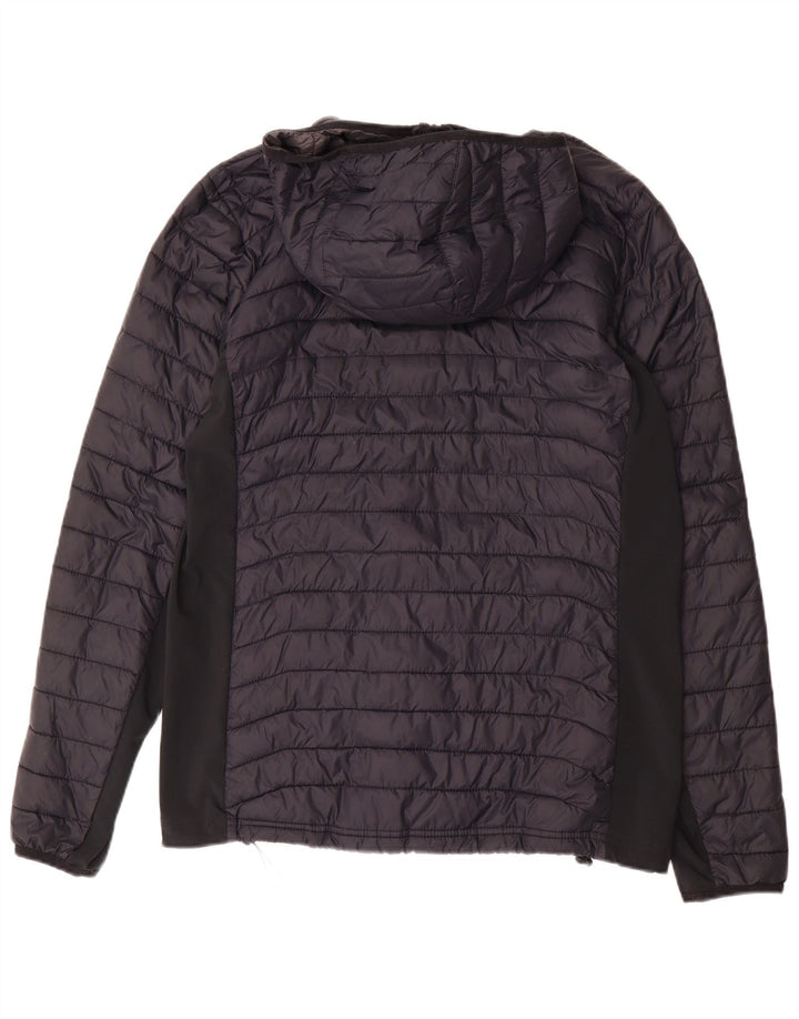 Columbia Veste Rembourrée à Capuche Homme Bleu Marine Moyen Nylon Colorblock