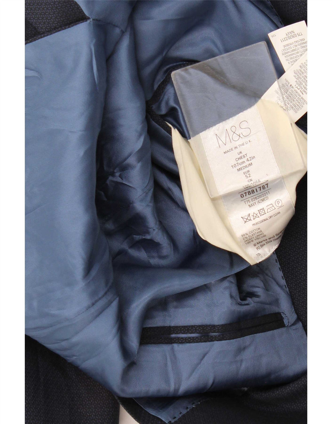 Marks & Spencer Veste blazer double boutonnage pour homme UK 42 Large Bleu marine
