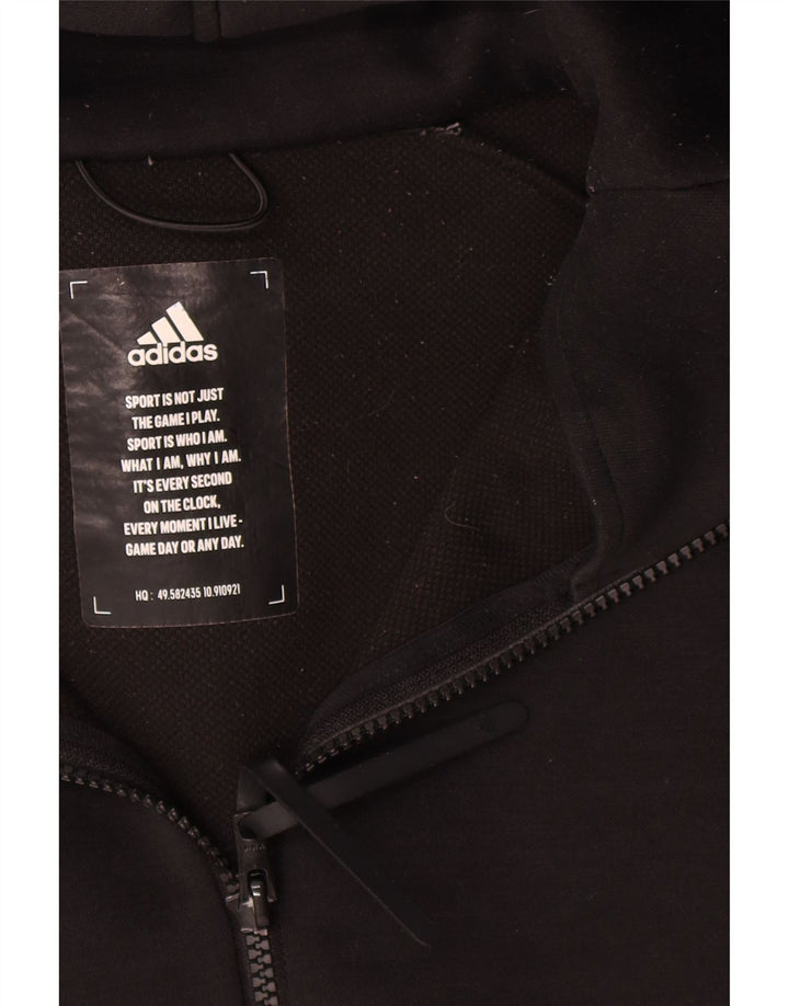Adidas Pull à capuche zippé pour homme Grand polyester noir