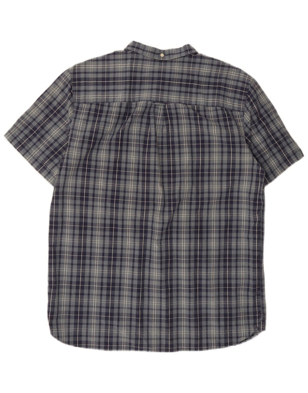Lyle & Scott Chemise à manches courtes pour homme Coupe droite XL Bleu à carreaux en coton
