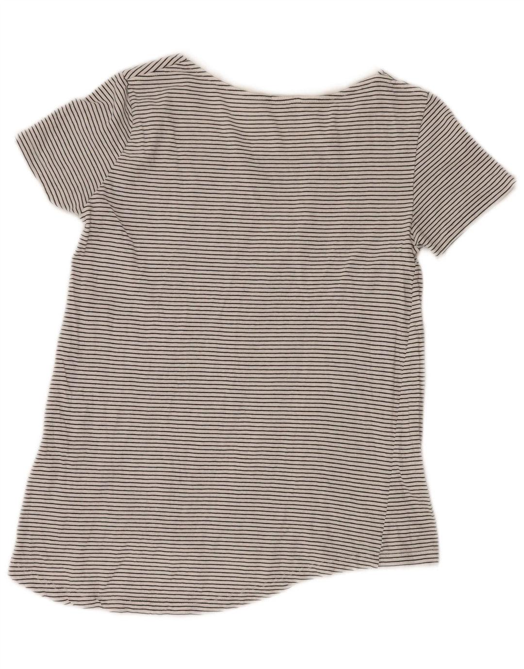ZARA Womens T-Shirt Top UK 10 Petites Rayures Grises