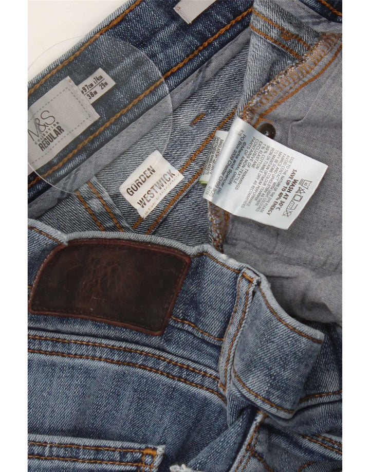 Marks & Spencer Jean court régulier pour homme W38 L25 en coton bleu