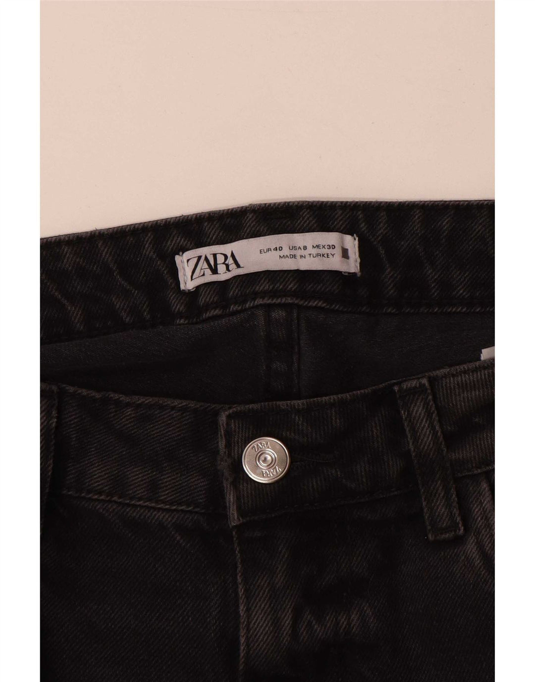 Zara Jean droit femme EU 40 Medium W30 L29 coton gris