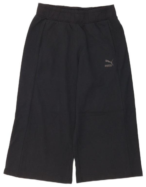 Puma Womens Capri Tracksuit Trousers UK 10 Small Navy Blue Cotton