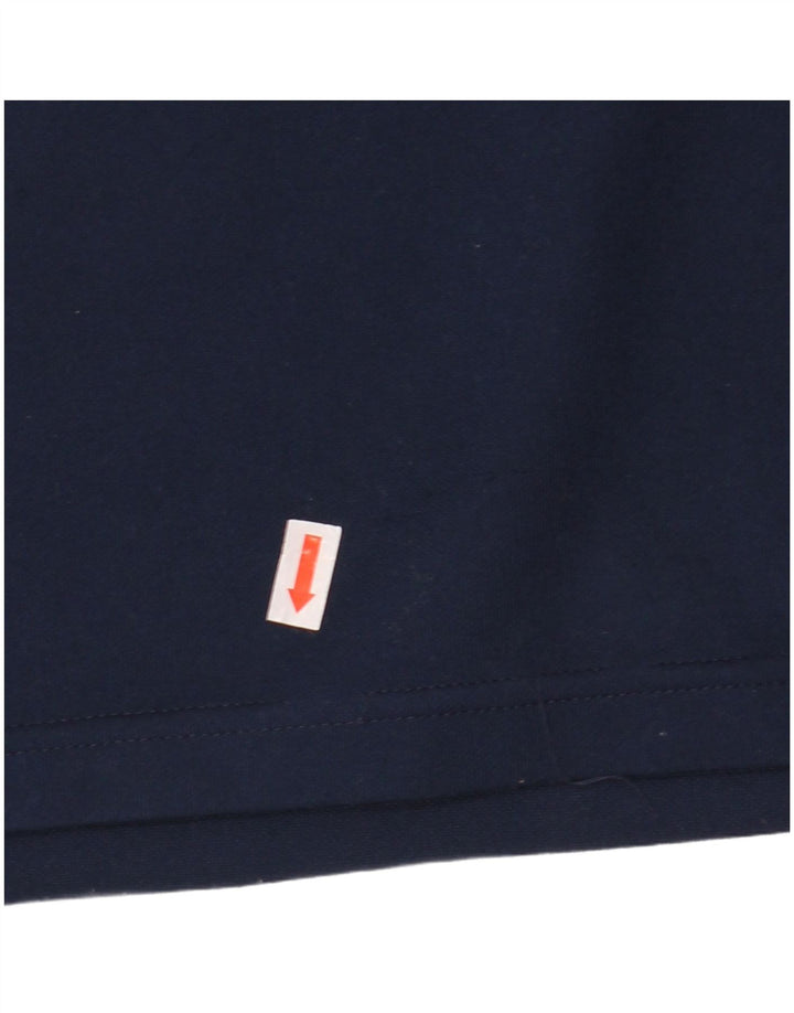 Adidas Hommes Climalite Zip Neck Top Manches Longues Grand Bleu Marine Polyester