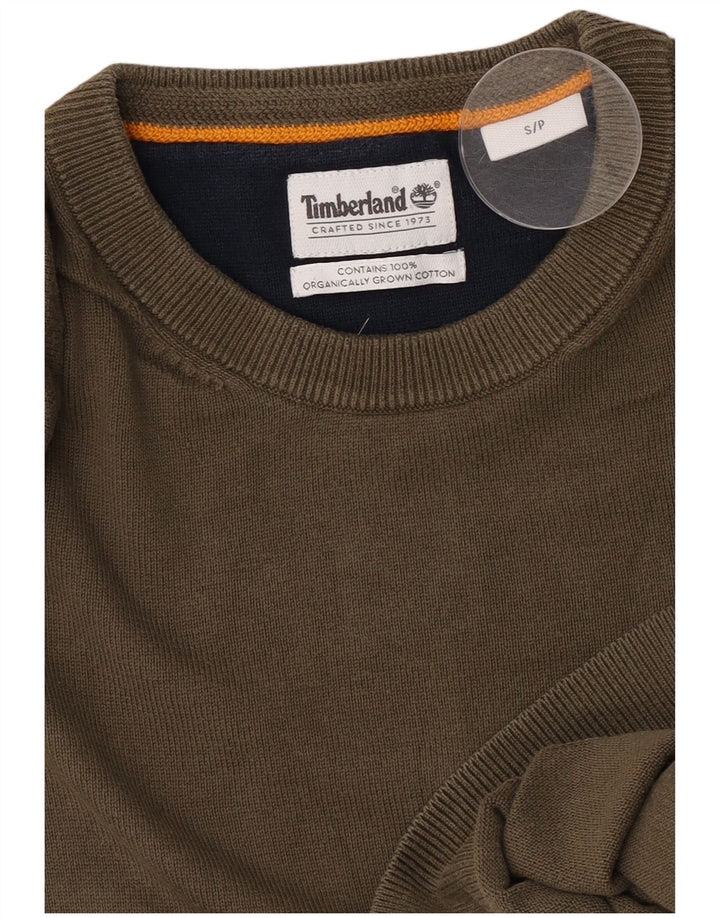 Timberland Pull à col rond pour homme Petit coton kaki